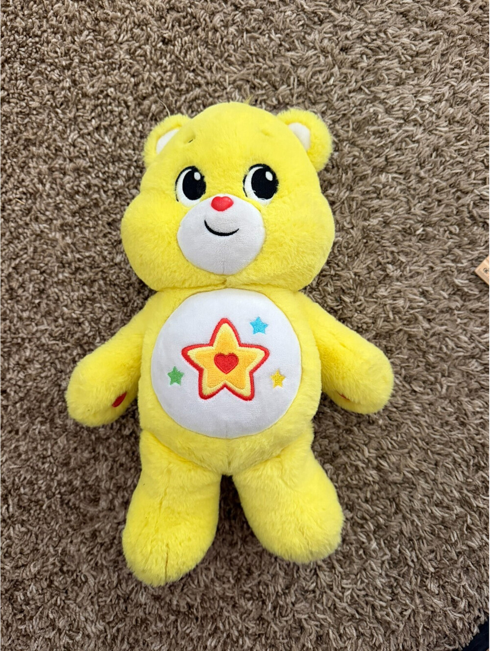 Care Bears Laugh A Lot Bear Plush Yellow Shooting Star Heart Basic Fun 2023